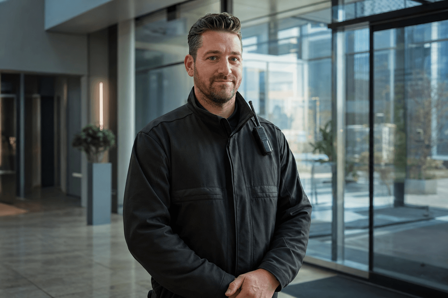 Sicherheitsmitarbeiter im Dienst